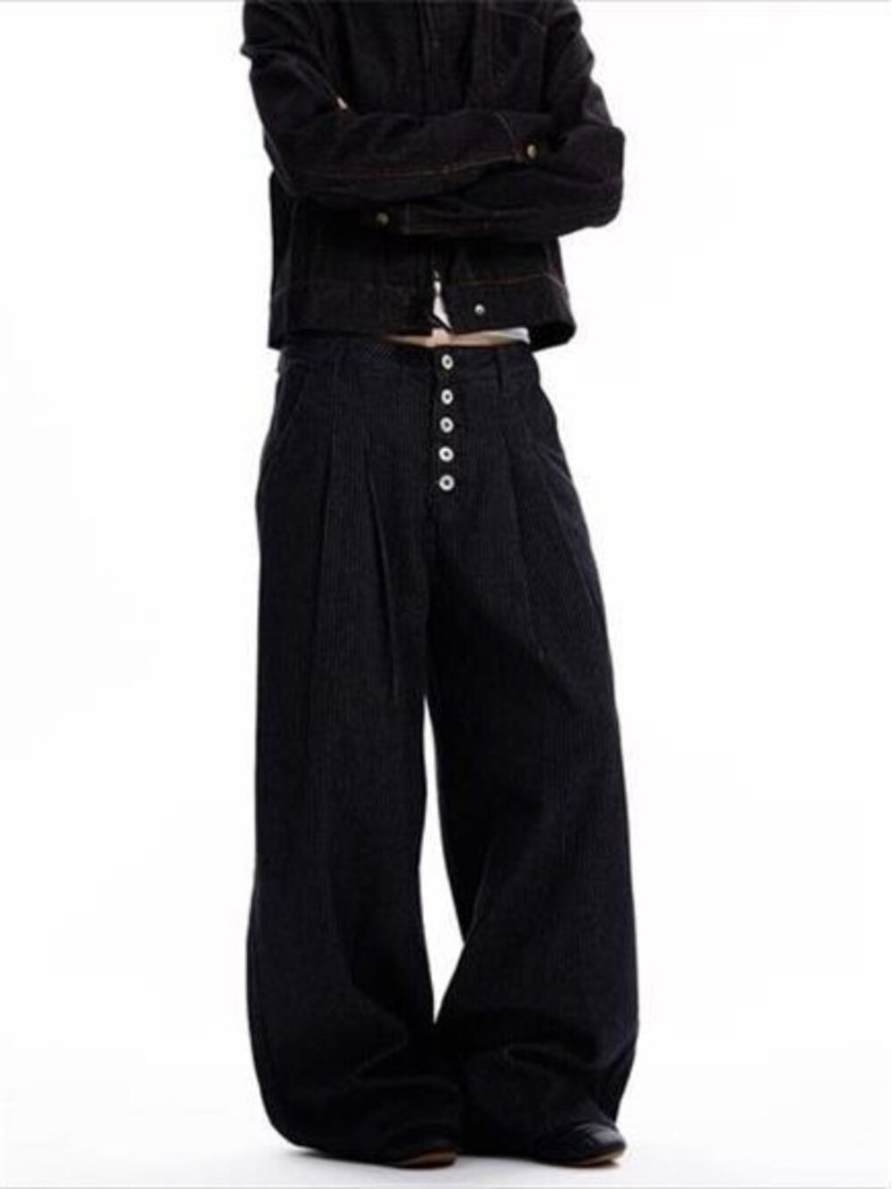 Men's Full Size Button Fly Wide Leg Jeans Plus Size - Picture 2 of 4